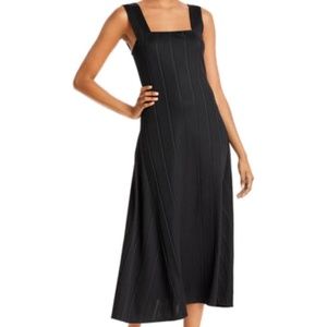 NWT Theory Black Square Paneled Midi Dress Size S